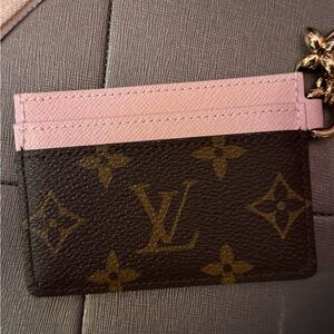 Louis Vuitton Pink and Brown Monogram Card Case- do not buy on hold